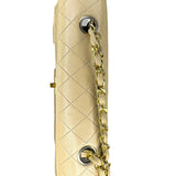 Chanel Trapezoid Beige Leather Shoulder Bag