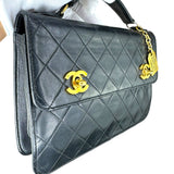 Rare Vintage Chanel Double CC Turn Lock Mini Briefcase Bag (1989-1991)