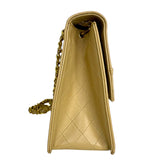 Chanel Trapezoid Beige Leather Shoulder Bag