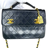 Rare Vintage Chanel Double CC Turn Lock Mini Briefcase Bag (1989-1991)