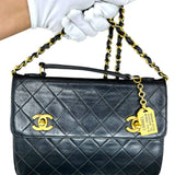Rare Vintage Chanel Double CC Turn Lock Mini Briefcase Bag (1989-1991)