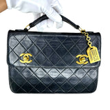 Rare Vintage Chanel Double CC Turn Lock Mini Briefcase Bag (1989-1991)